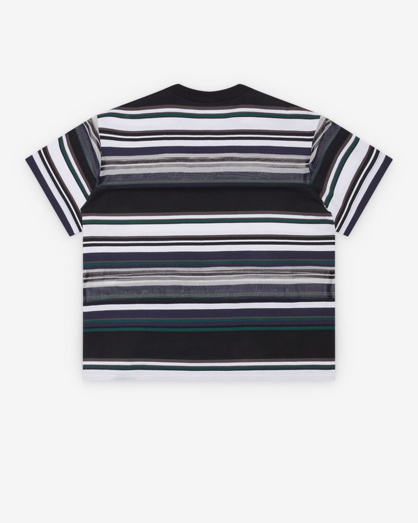 Sacai  - Women's Stripe Cotton Jersey T-Shirt - (Black/White/Blue)