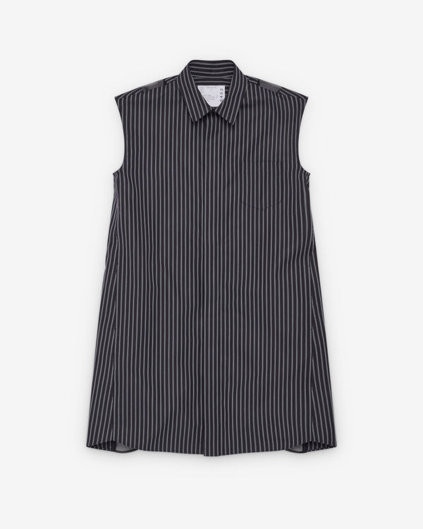 Sacai  - Women's Poplin Dress - (Black Stripe)