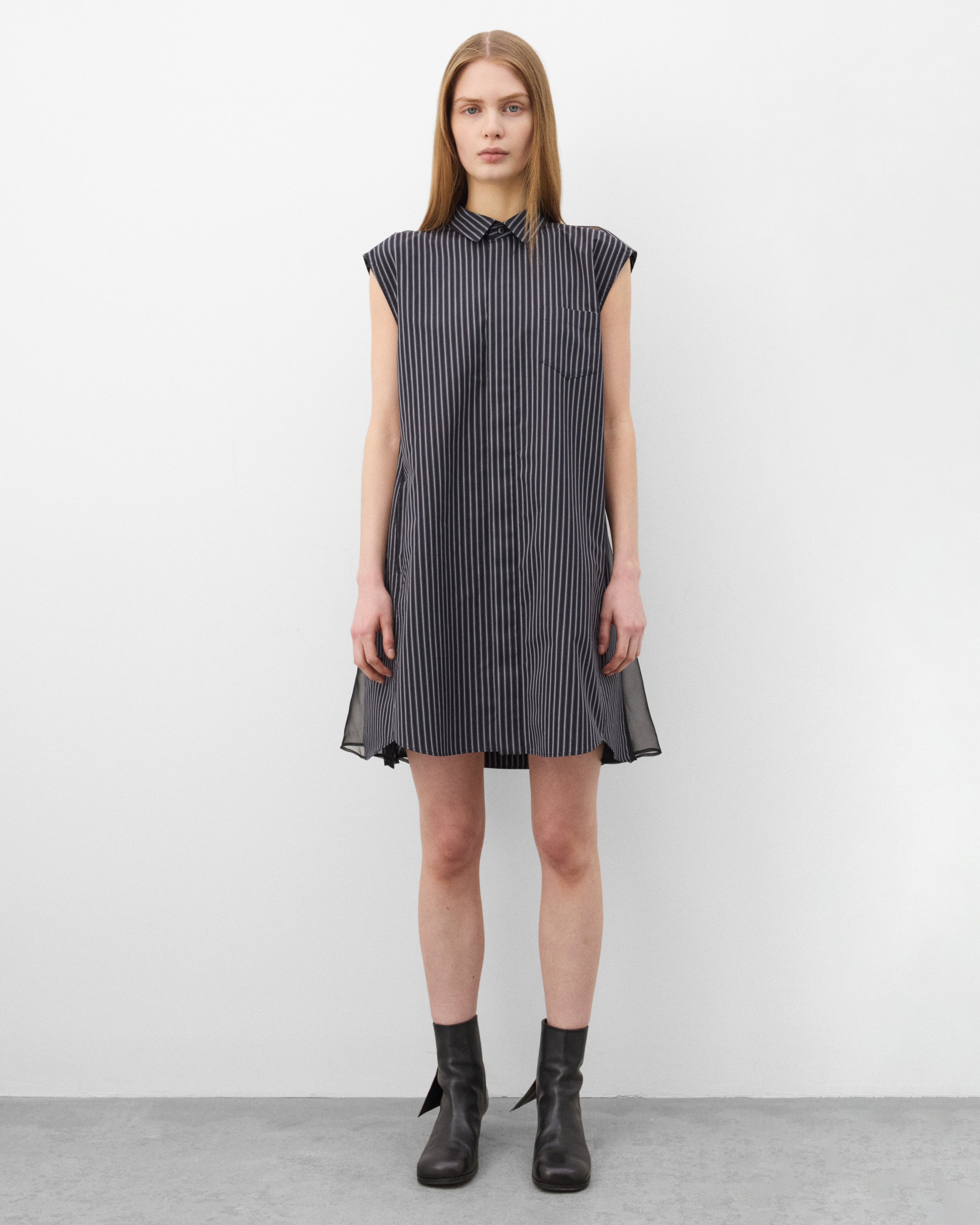 Sacai : Women's Poplin Dress (Black Stripe) | Dover Street Market