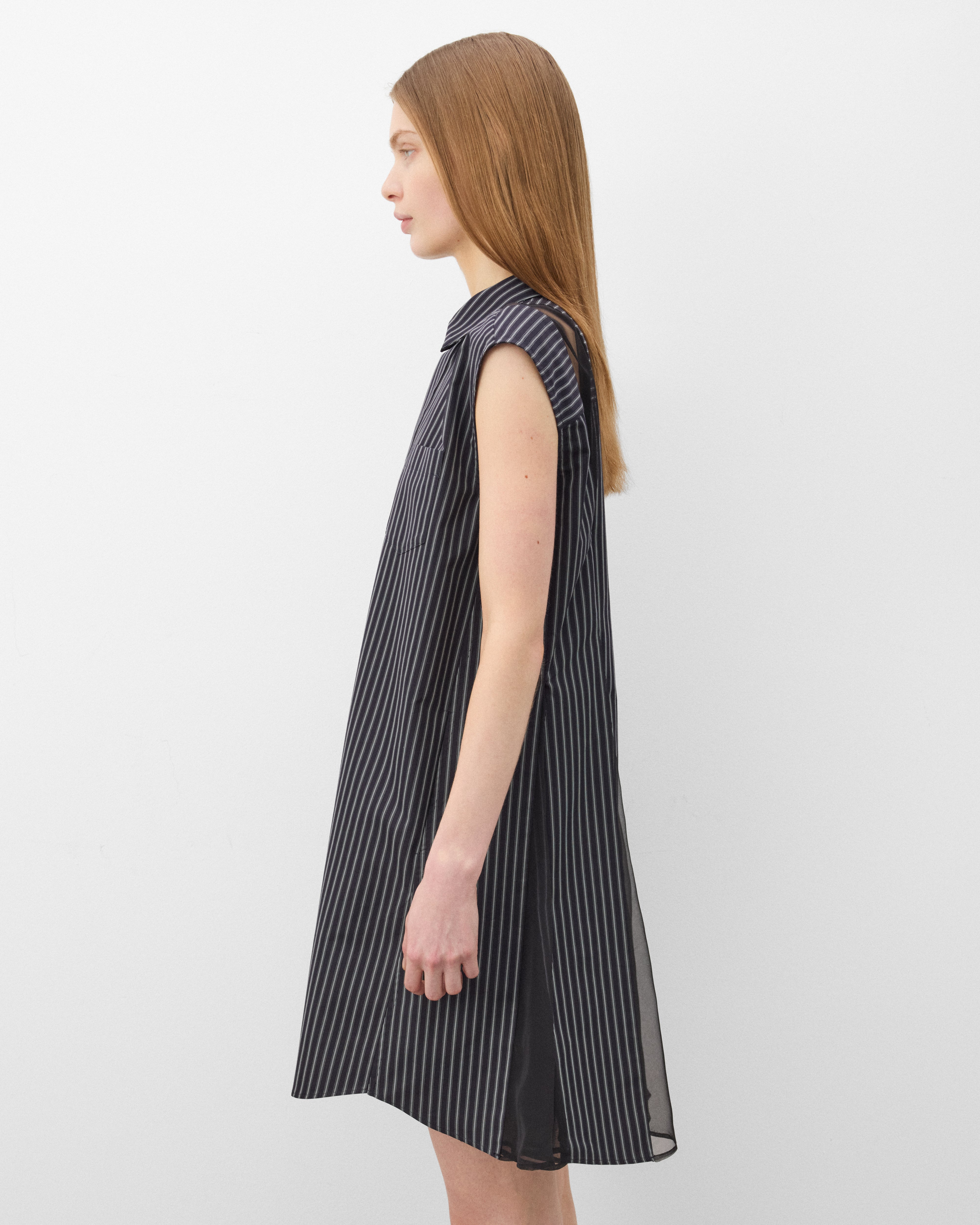 Sacai : Women's Poplin Dress (Black Stripe) | Dover Street Market