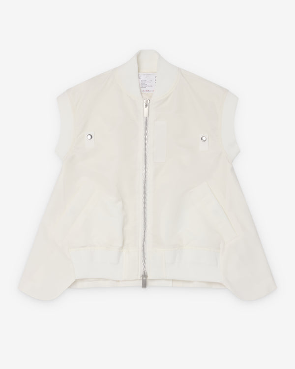 Sacai  - Women's Nylon Twill X Wool Suiting Vest - (Ivory)