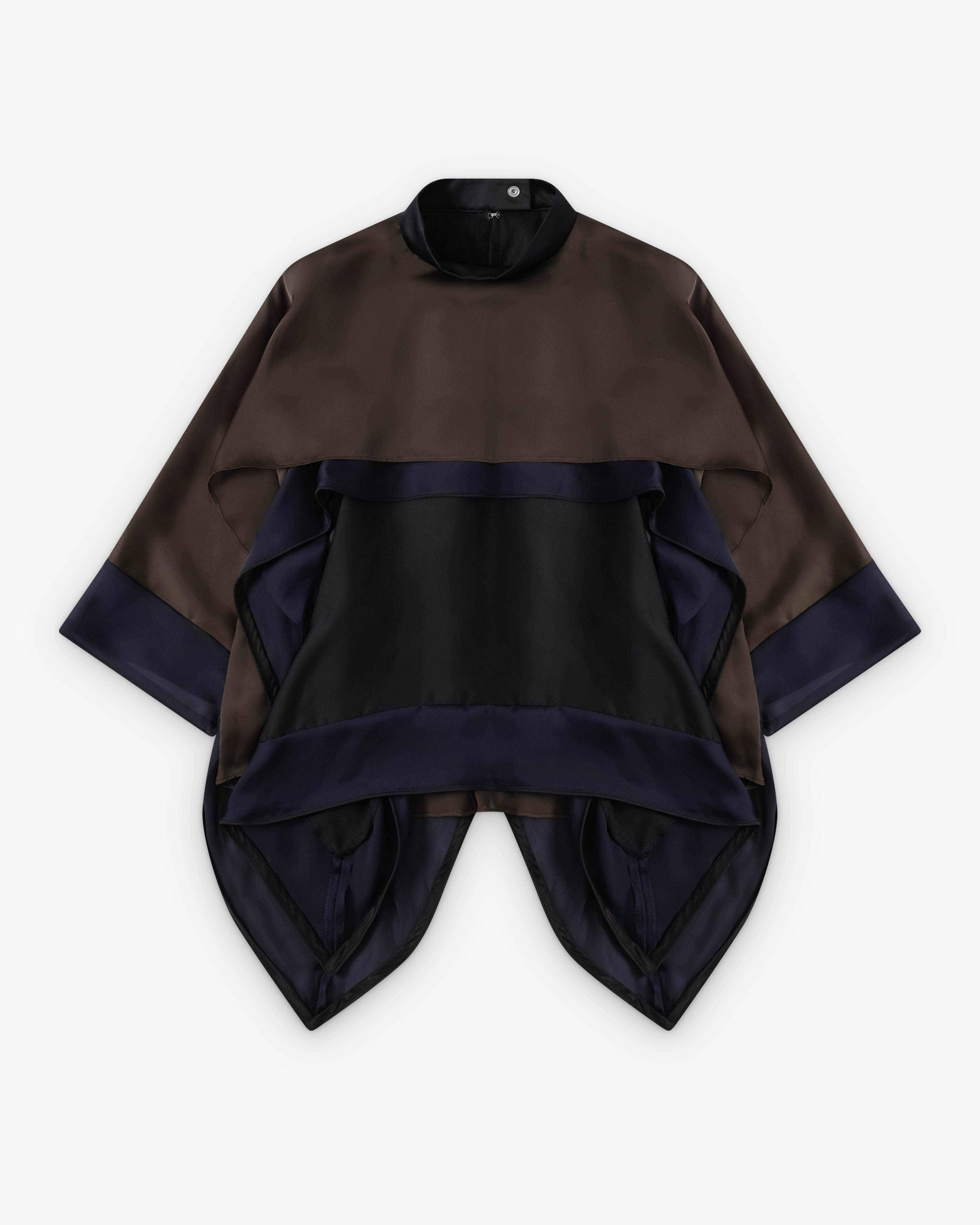 Sacai : Women's Draped Pullover (Khaki/Navy) | Dover Street Market