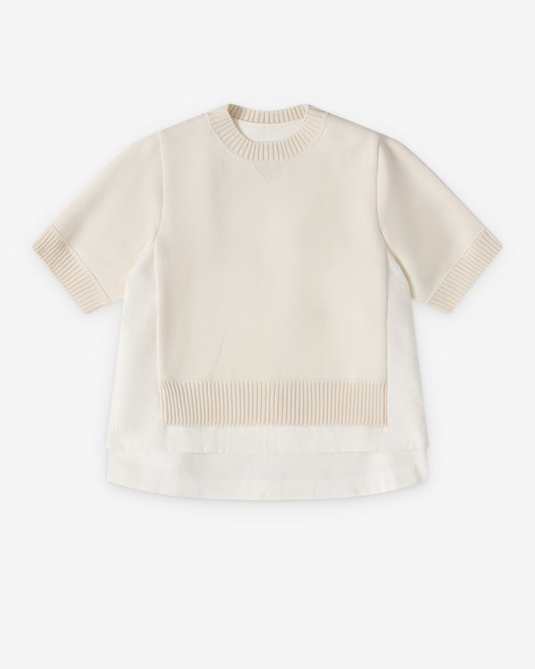 Sacai  - Women's Cotton X Cashmere T-Shirt - (Cream)