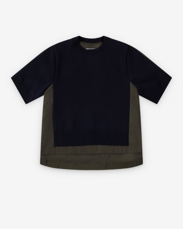 Sacai  - Women's Cashmere Sweater T-Shirt - (Khaki/Navy)