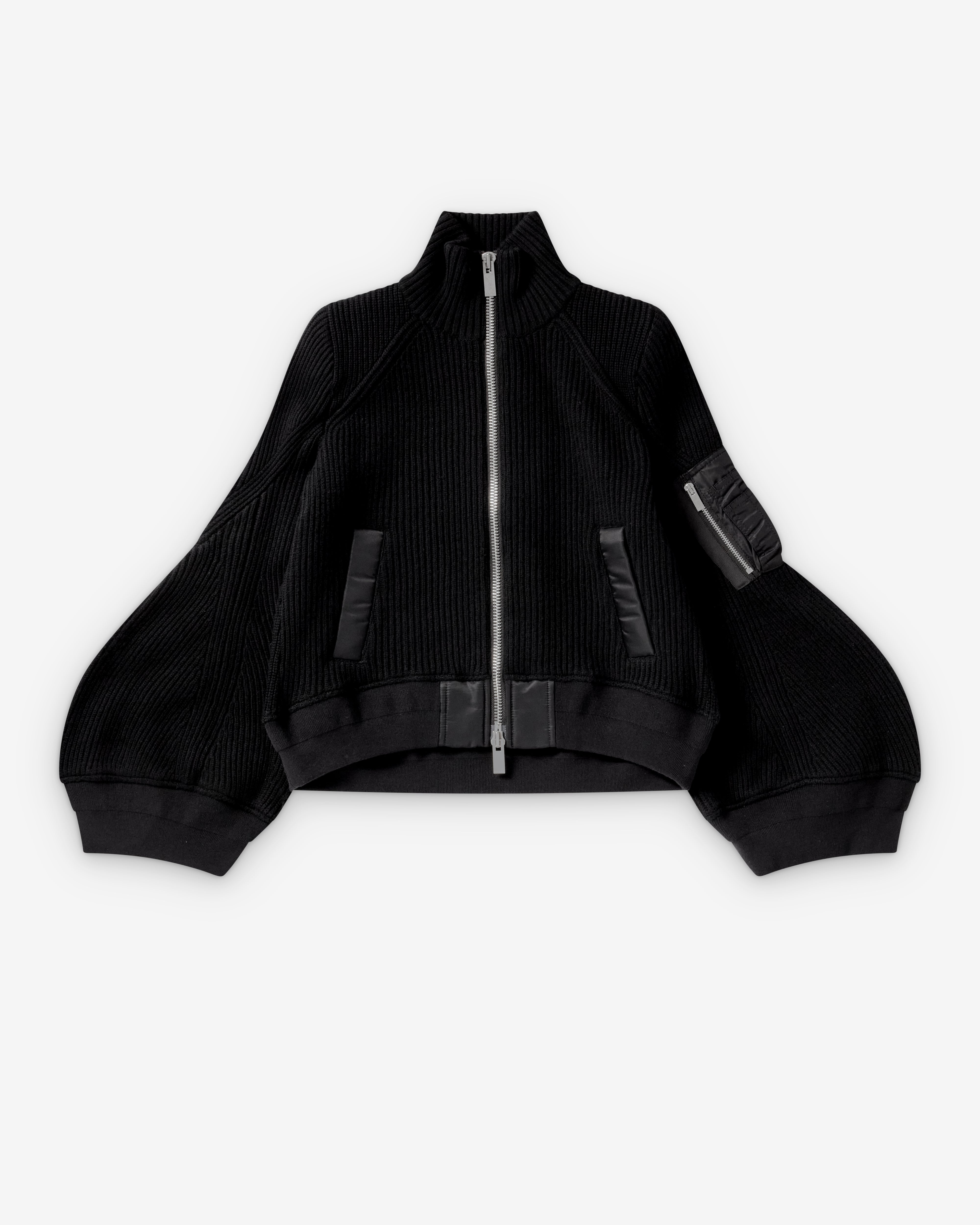 Sacai : Women's Knit Blouson (Black) | Dover Street Market London
