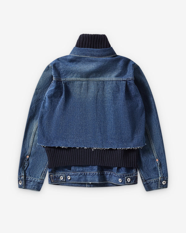 Sacai  - Women's Denim Knit Jacket - (Blue/Navy)