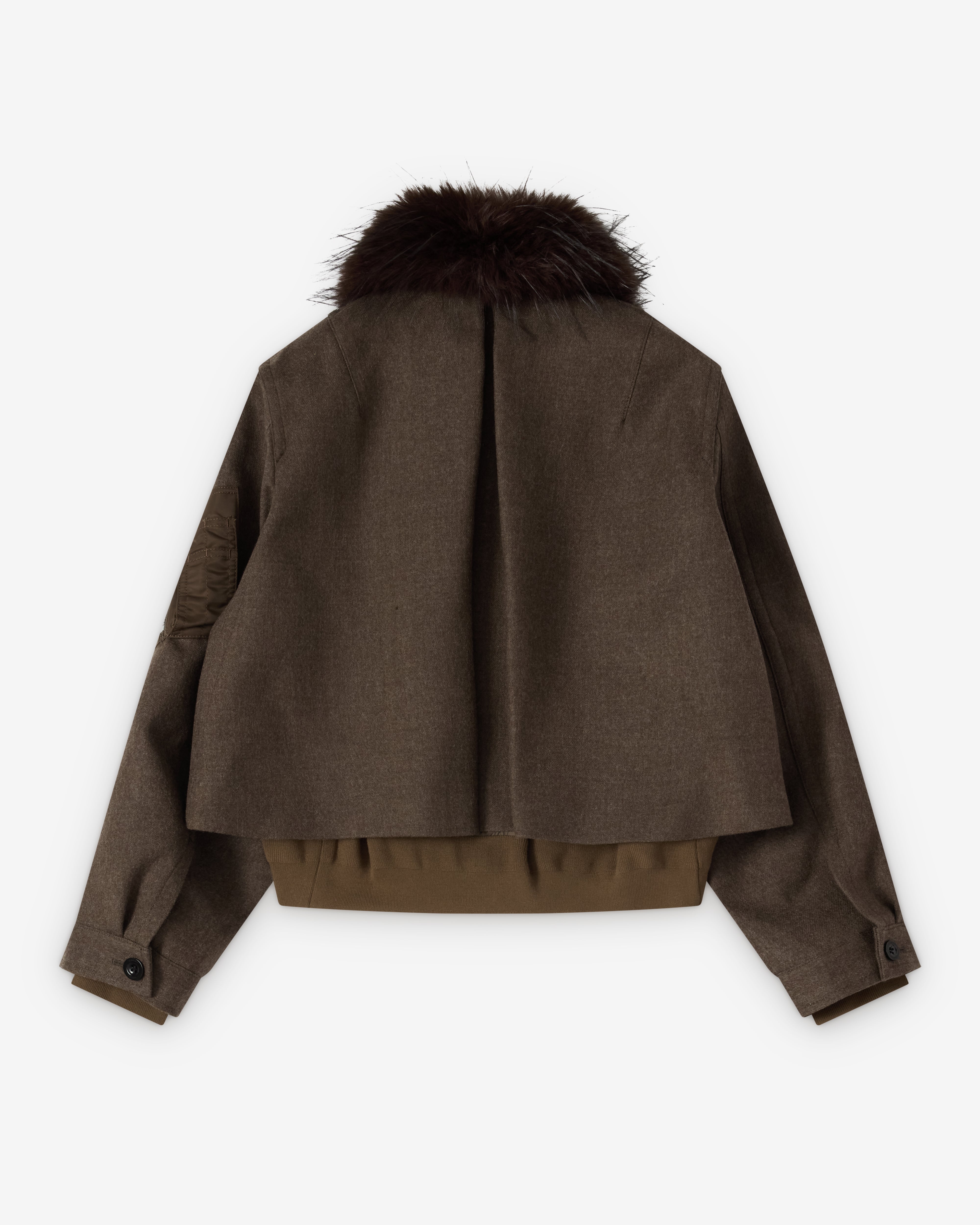 ジャケット・アウター sacai MADSAKI Wool Melton Blouson Sacai : Women's Wool Melton Blouson (Khaki) | Dover Street Market