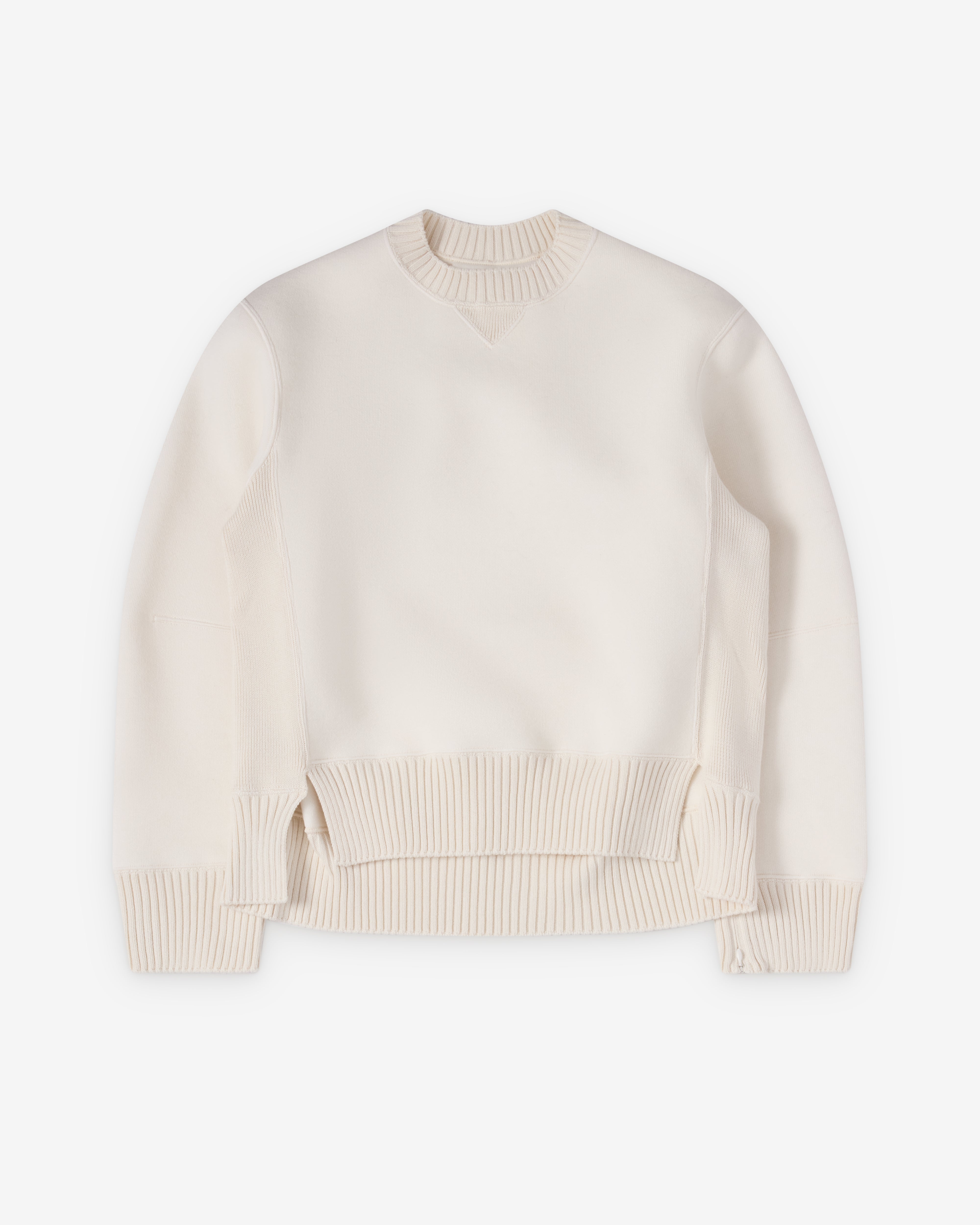 Sacai : Women's Cotton Cashmere Knit Pullover (Creme) | Dover