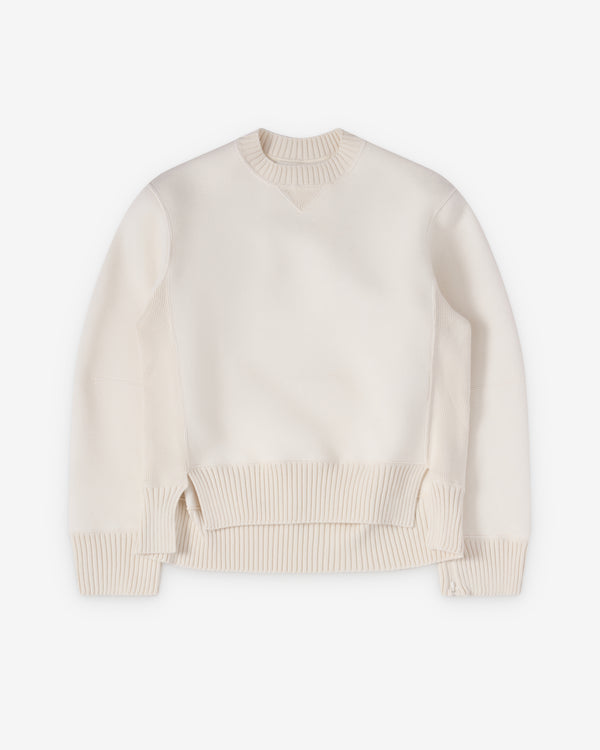 Sacai  - Women's Cotton Cashmere Knit Pullover - (Creme)