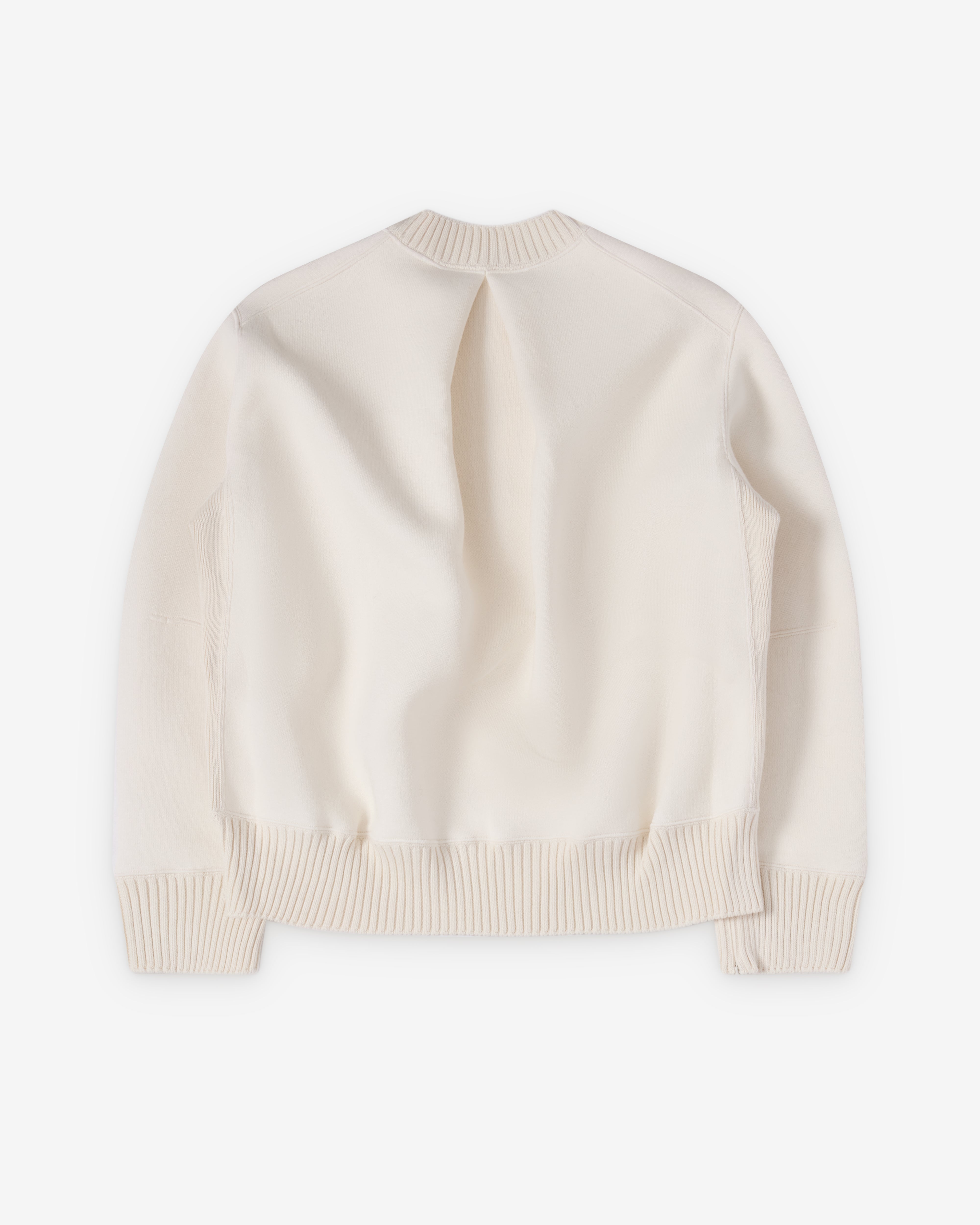 Sacai : Women's Cotton Cashmere Knit Pullover (Creme) | Dover