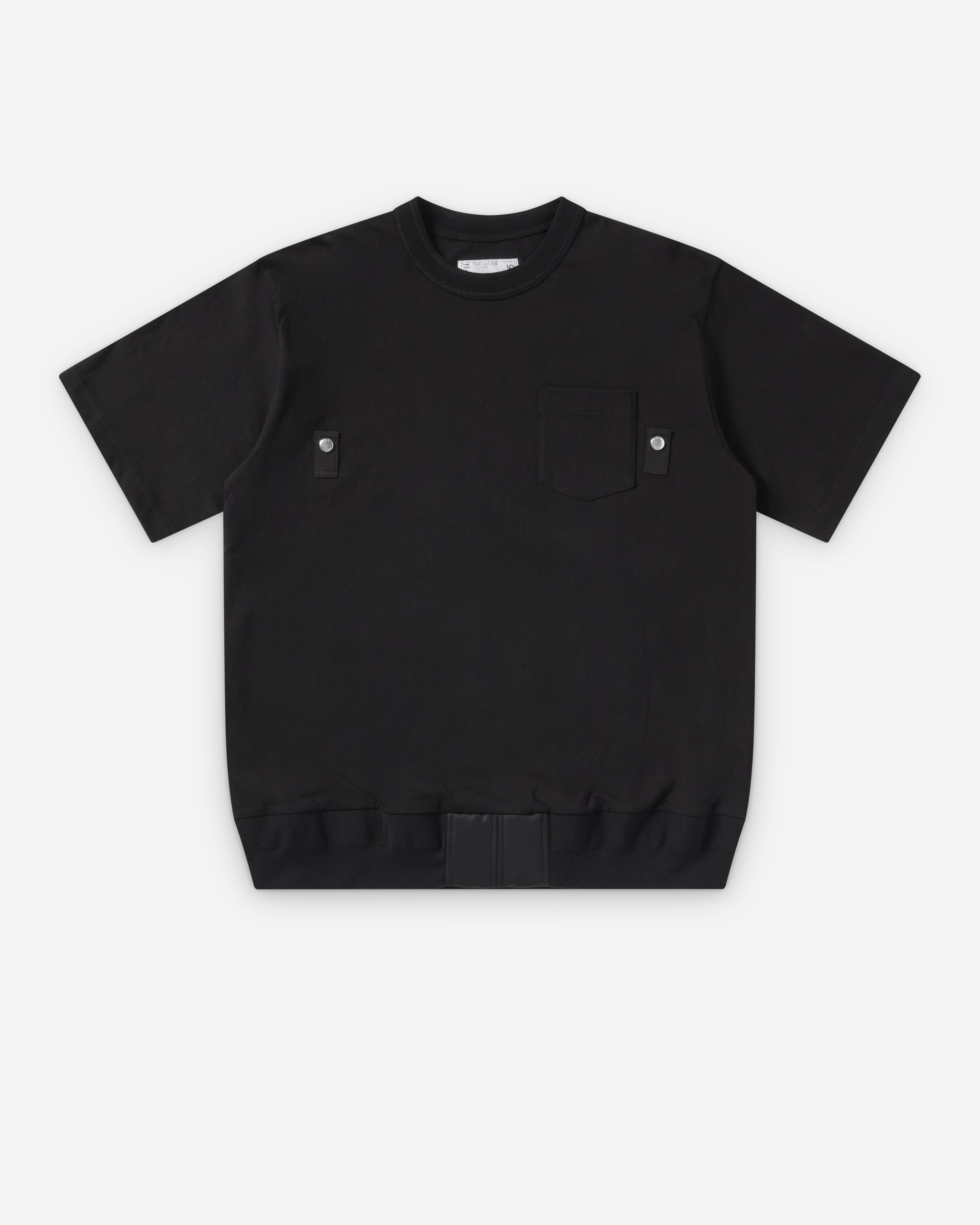 Sacai : Men's Cotton Jersey T-Shirt (Black) | Dover Street Market
