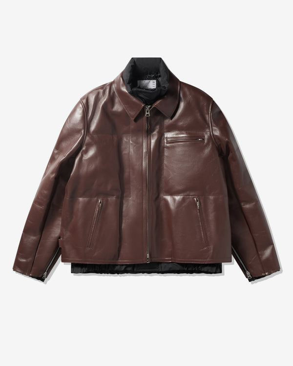 Sacai  - Men's Leather Puffer Blouson - (Brown)