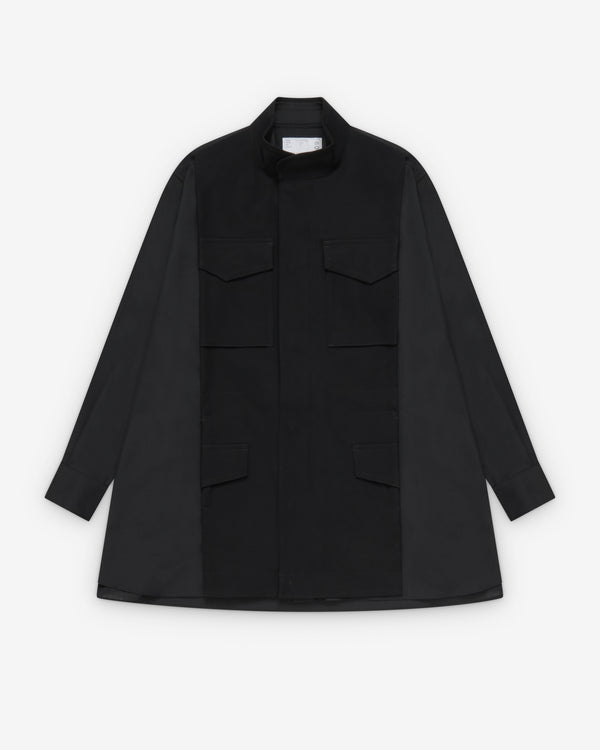Sacai  - Women's Suiting X Crepe Back Satin Shirt - (Black)