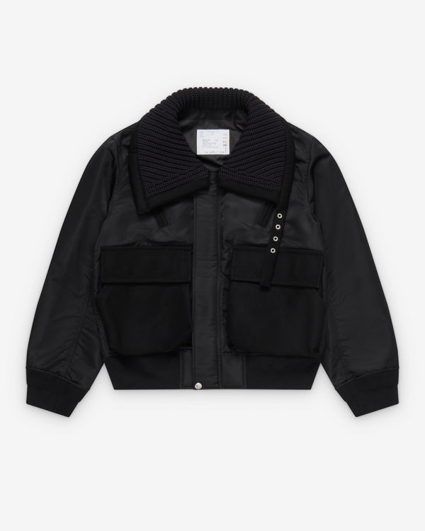 Sacai  - Women's Nylon Twill X Wool Melton Jacket - (Black)