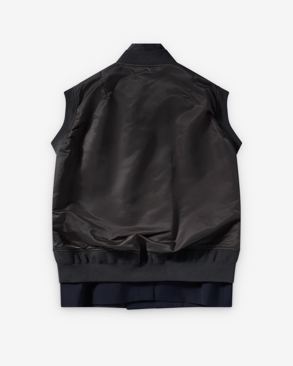 Sacai - Women's Nylon Twill X Suiting Vest - (Dark Grey/Navy)