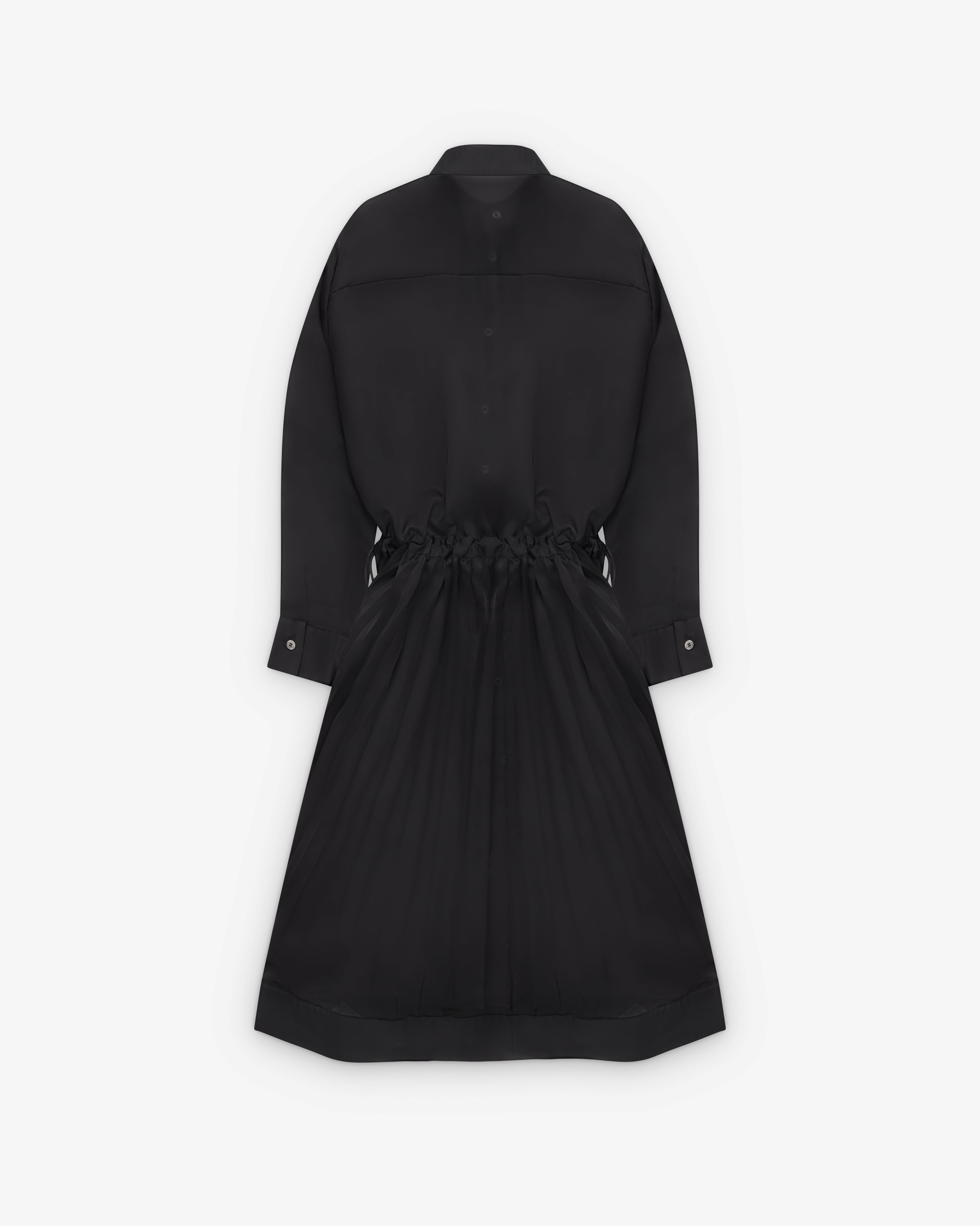 Sacai : Women's Taffeta Bonding X Satin Dress (Black) | Dover