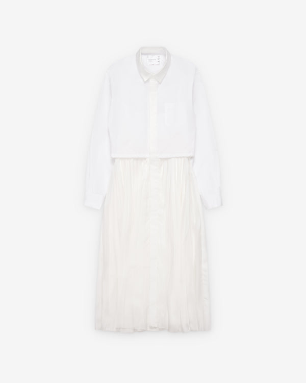 Sacai  - Women's Poplin X Satin Dress - (White)