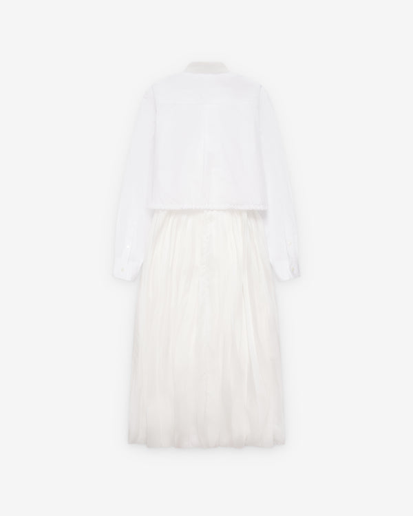 Sacai  - Women's Poplin X Satin Dress - (White)