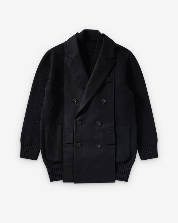 Sacai  - Women's Wool Flannel X Wool Knit Cardigan - (Black)