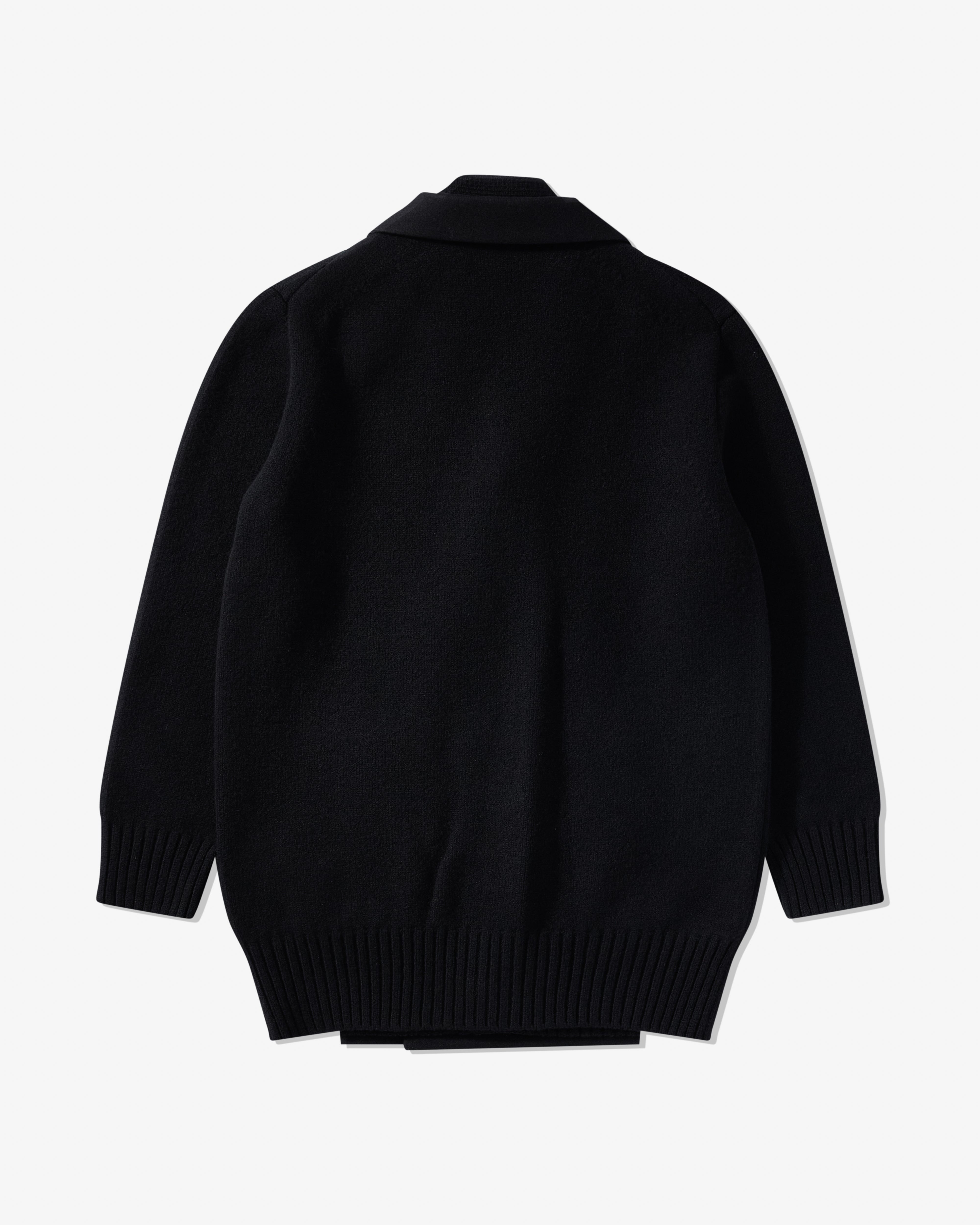 sacai カーディガン Sacai : Women's Wool Flannel X Wool Knit Cardigan (Black) | Dover