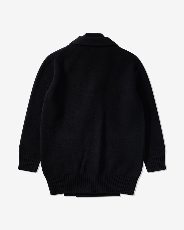 Sacai  - Women's Wool Flannel X Wool Knit Cardigan - (Black)