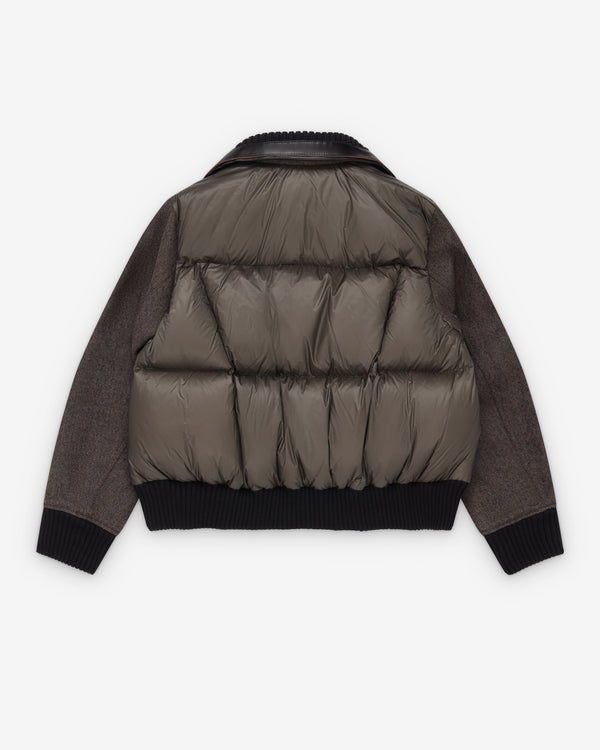 Sacai  - Women's Double-Faced Herringbone Puffer Jacket - (Brown)