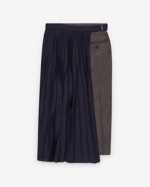 Sacai  - Women's Double-Faced Herringbone X Suiting Skirt - (Khaki/Navy)
