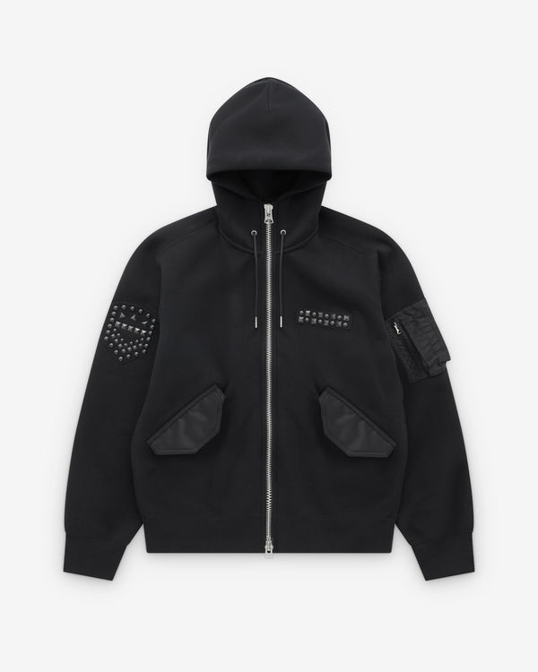 Sacai - Studded Sponge Sweat Hoodie - (Black)