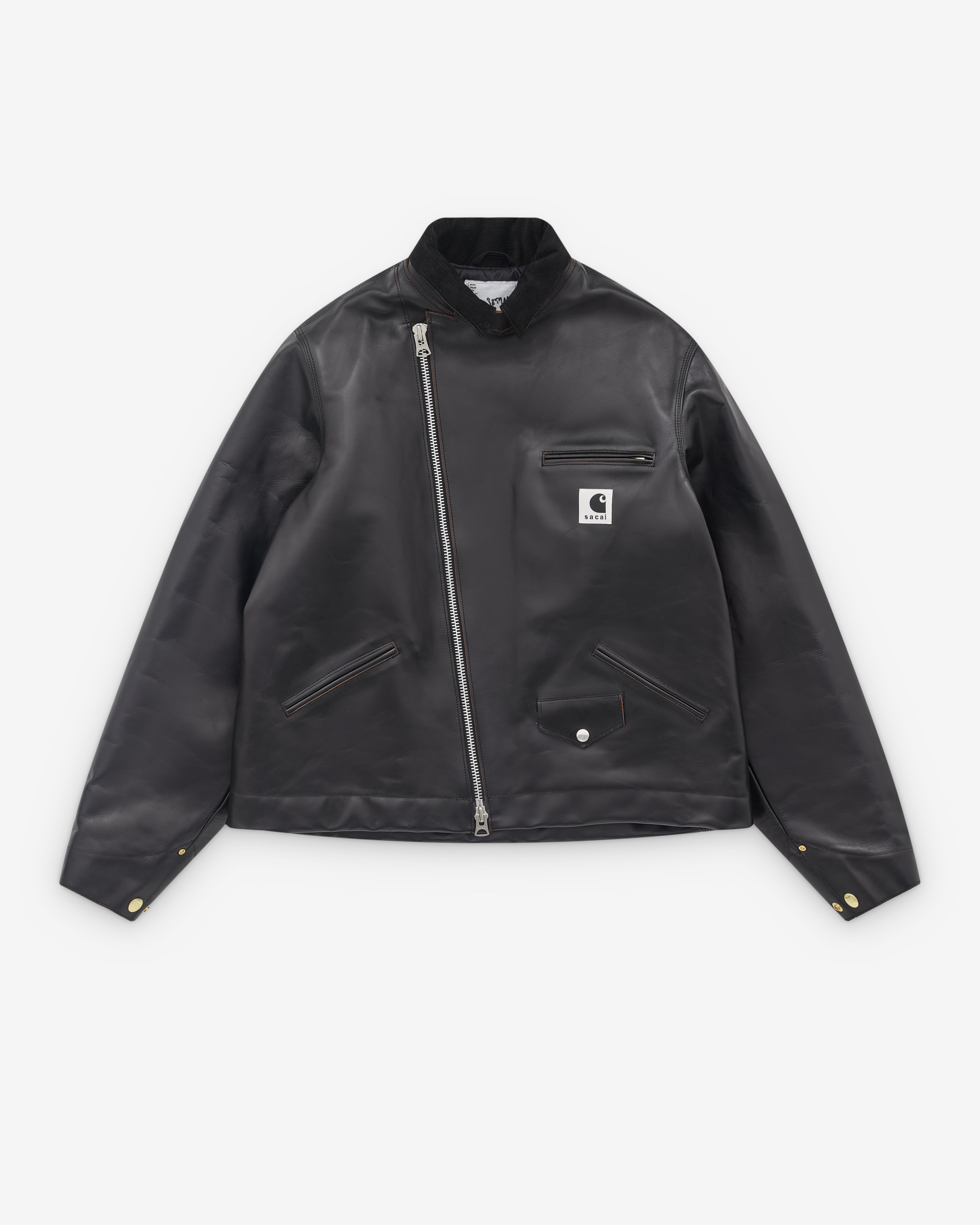 Sacai: Men's Carhartt WIP Leather Jacket (Black) | DSML E-SHOP