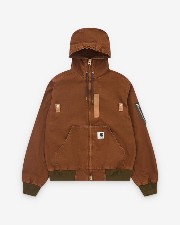 Sacai - Men's Carhartt WIP Canvas Hooded Jacket - (Brown)
