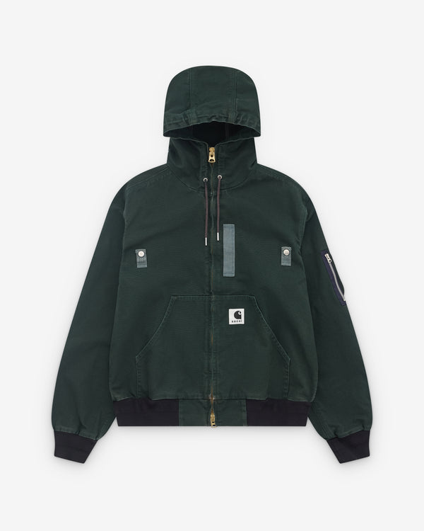 Sacai - Men's Carhartt WIP Canvas Hooded Jacket - (Dark Green)