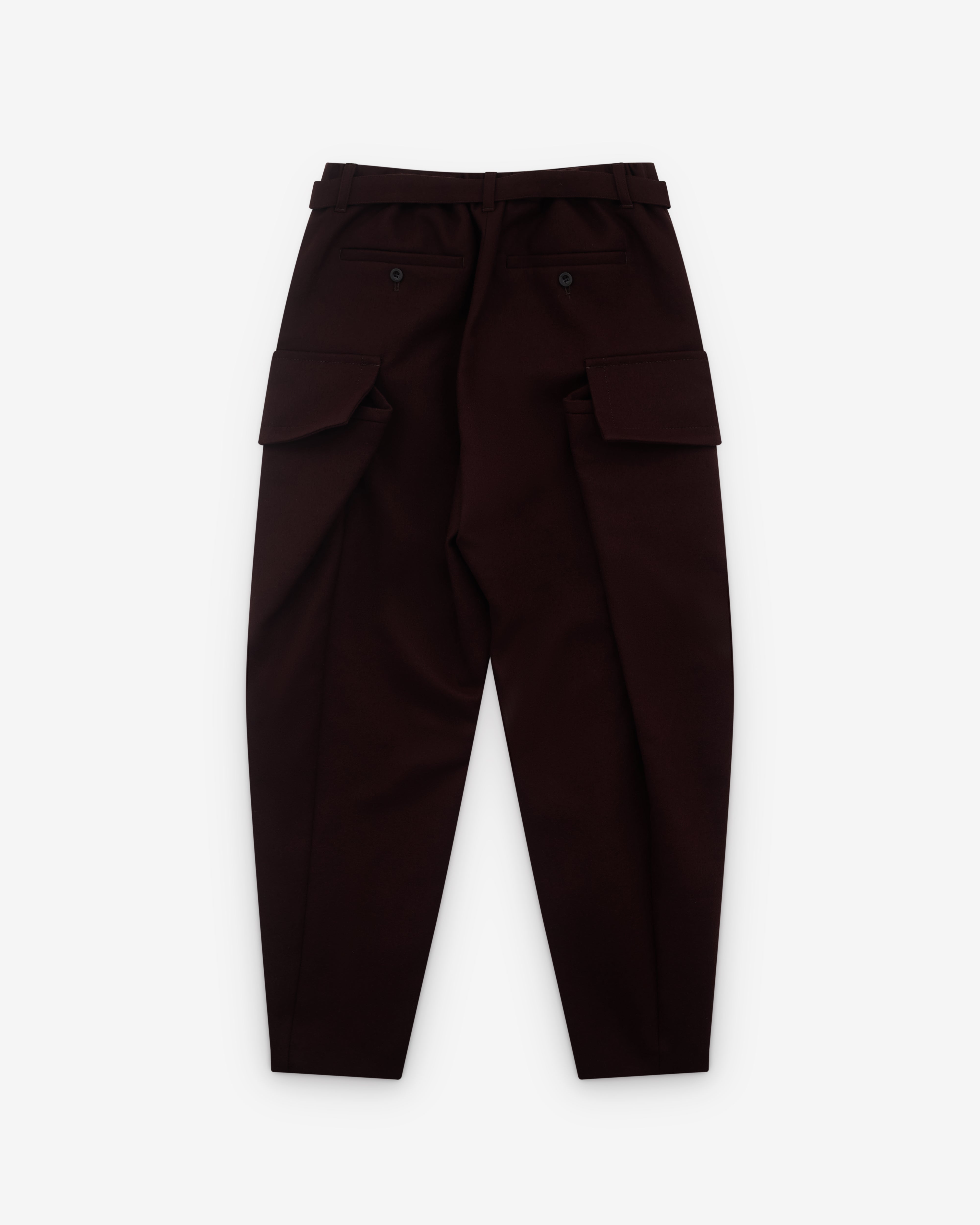Sacai Wool Melton Pants ボルドー sacai: Men's Wool Melton Pants (Burgundy) | DSML E-SHOP