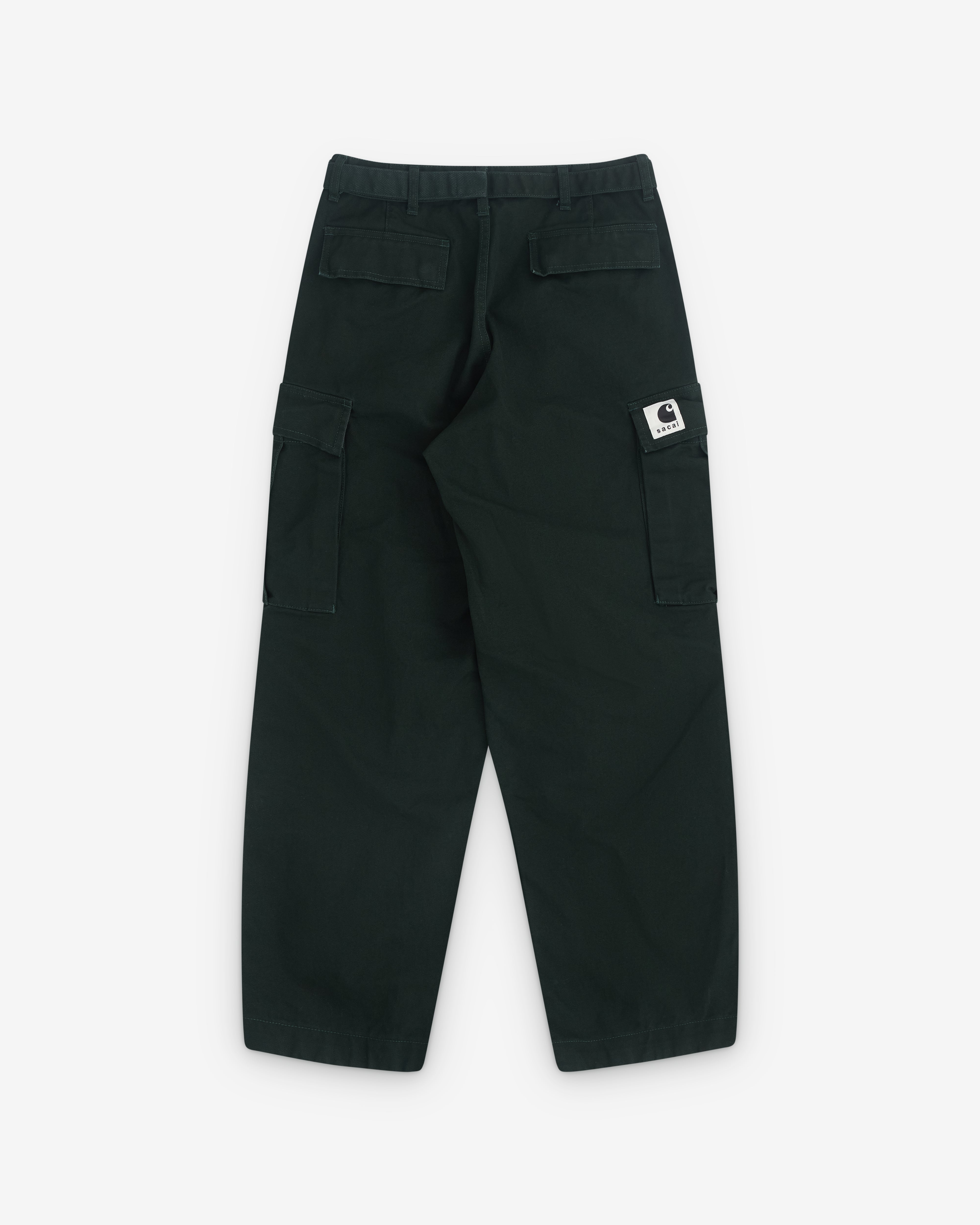Sacai: Men's Carhartt WIP Canvas Cargo Pants (Dark Green) | DSML E