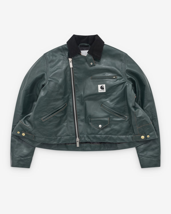 Sacai - Women's Carhartt WIP Leather Jacket - (Dark Green)