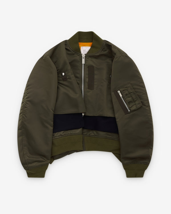 sacai - Women's Layered Bomber Jacket - (Khaki)