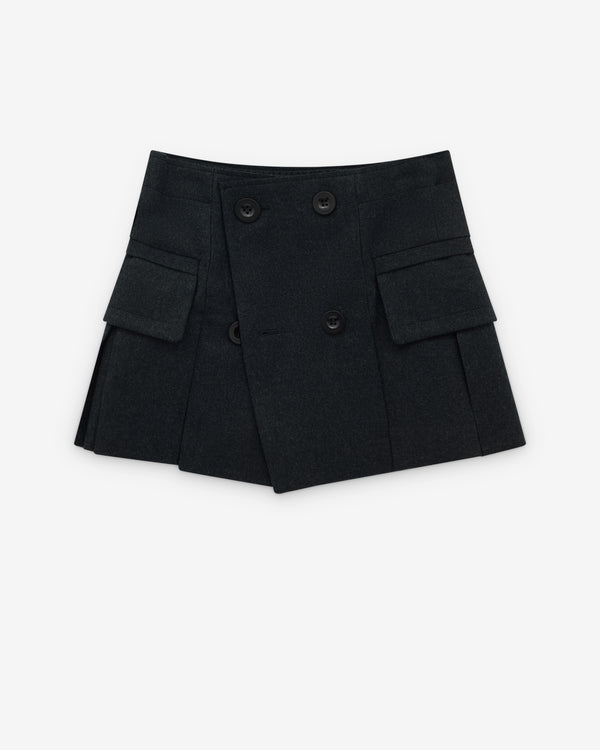 sacai - Women's Wool Pleated Shorts - (Charcoal)