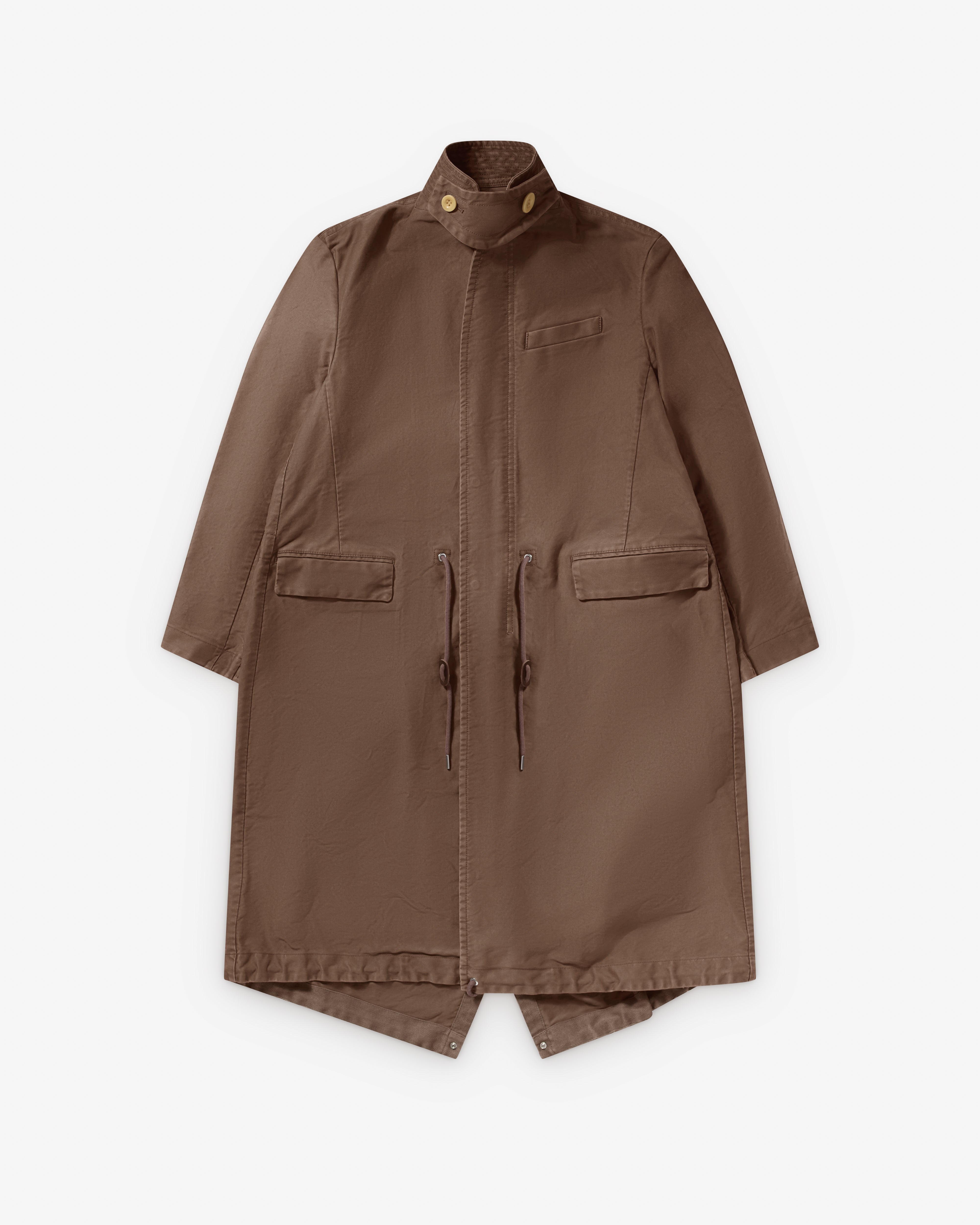Sacai : Men's Sueded Cotton Coat (Khaki) | Dover Street Market London