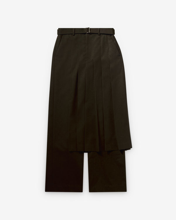 Sacai  - Women's Wool Flannel Pants - (Dark Brown)