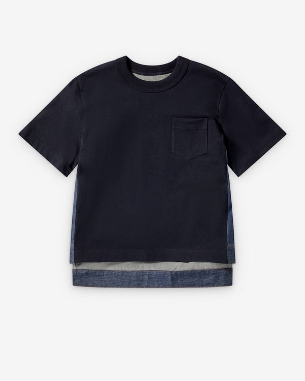Sacai  - Women's Denim Jersey T-Shirt - (Navy/Denim)