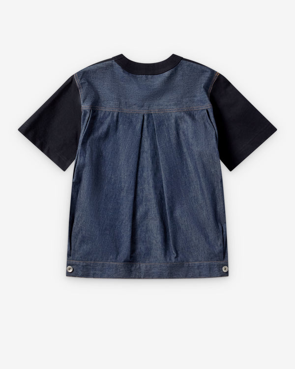 Sacai  - Women's Denim Jersey T-Shirt - (Navy/Denim)