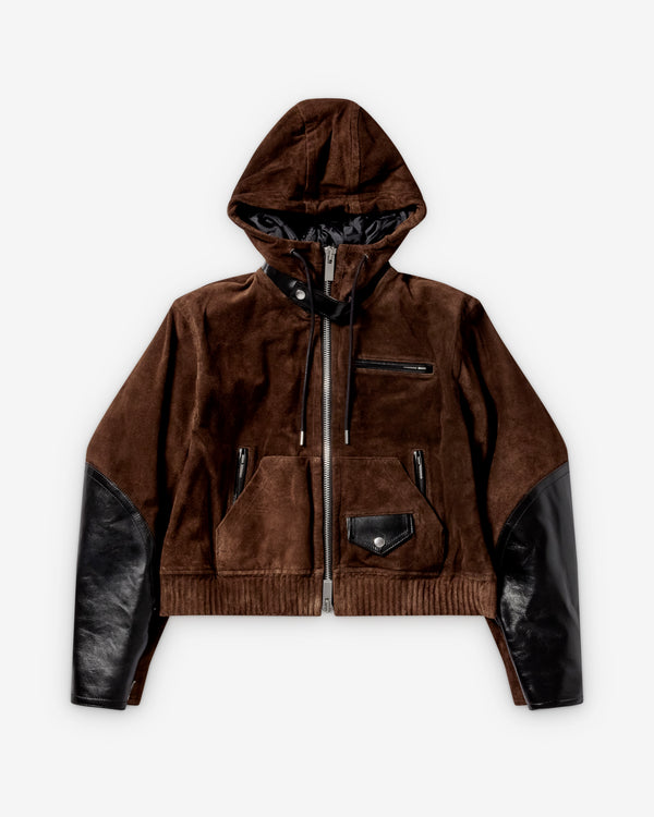 Sacai  - Women's Leather Hoodie - (Tan/Black)