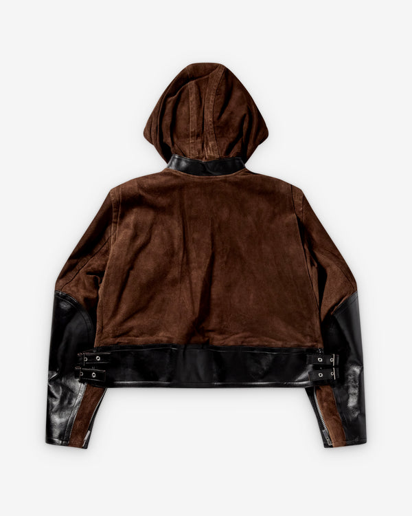 Sacai  - Women's Leather Hoodie - (Tan/Black)