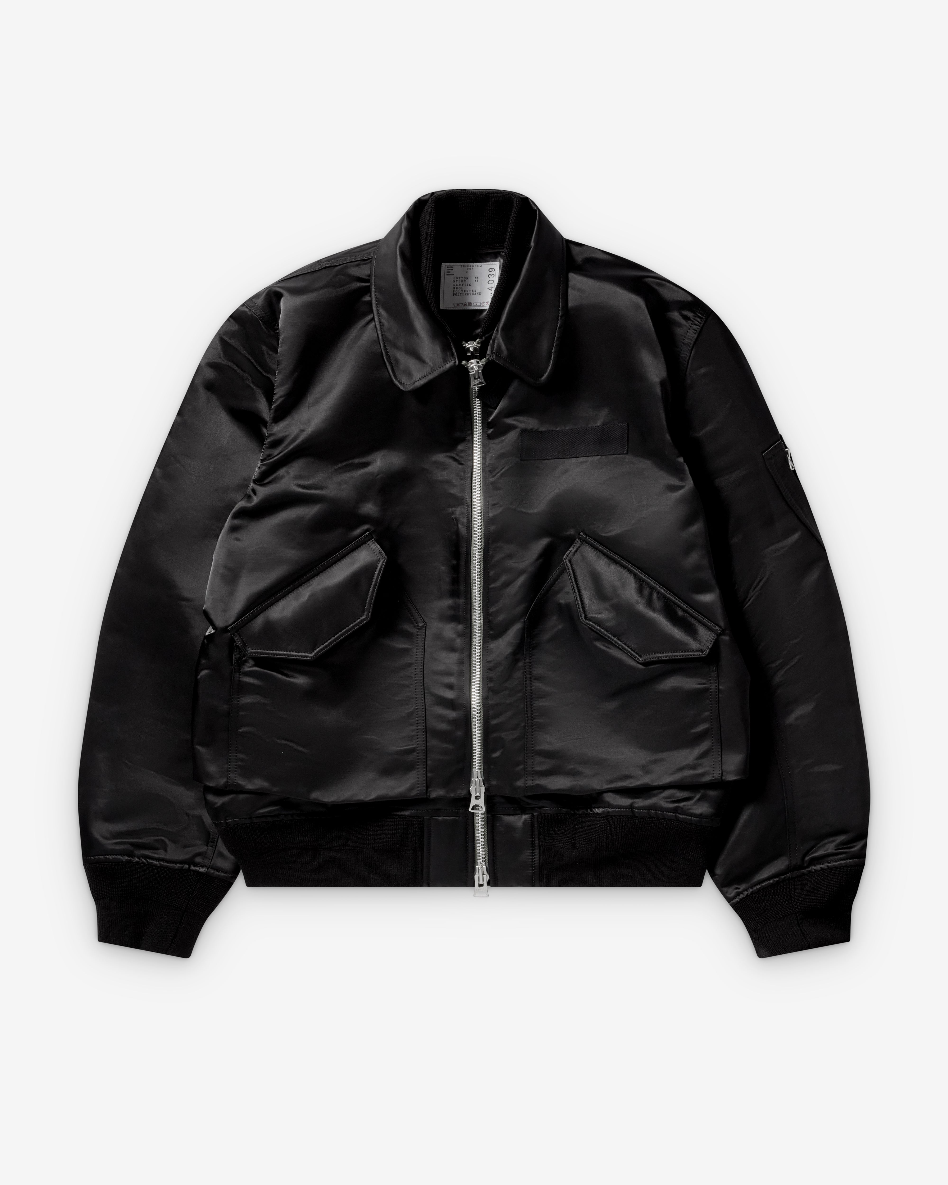 Sacai : Men's Nylon Twill Bomber (Black) | Dover Street Market London