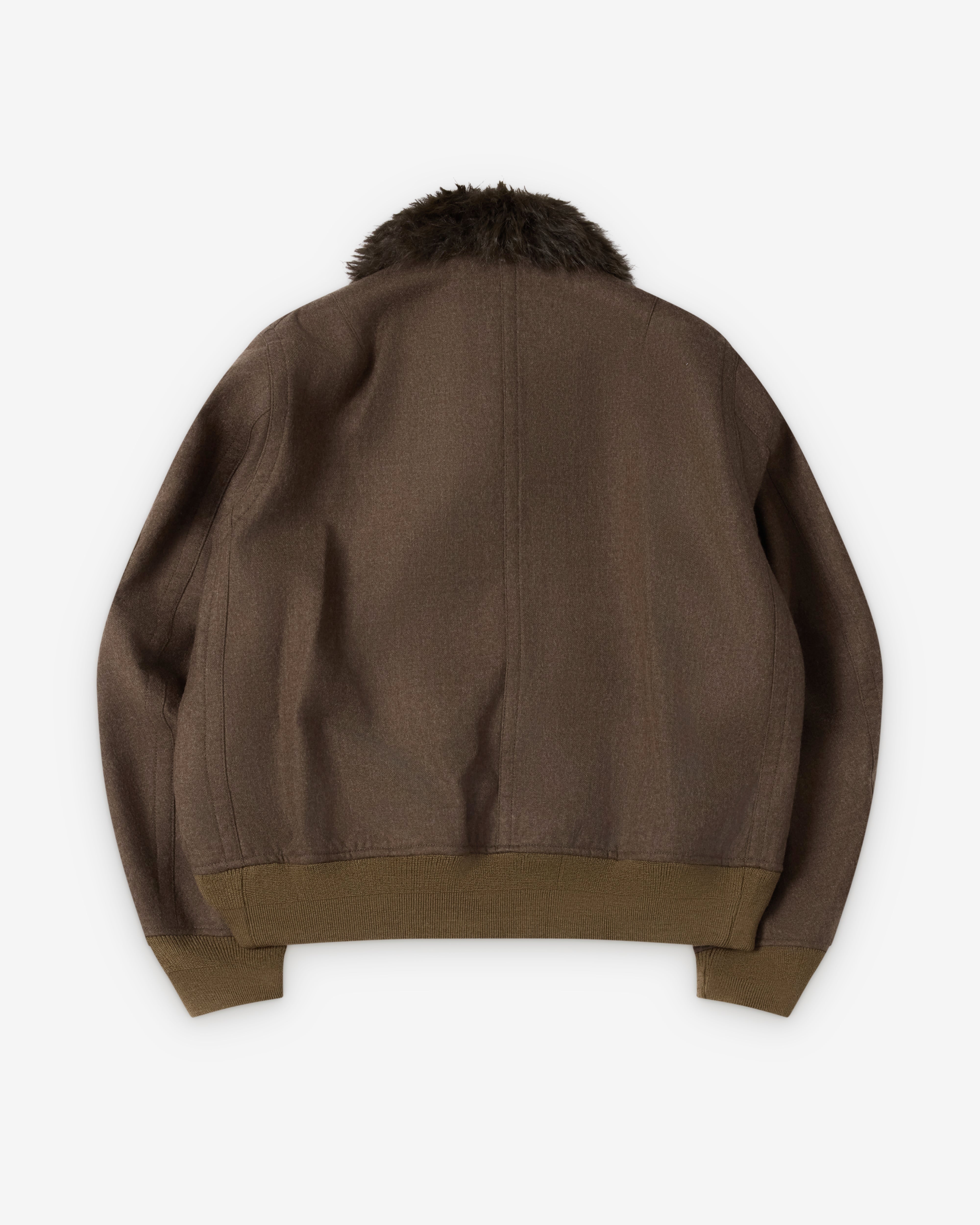 Sacai : Men's Wool Melton Jacket (Khaki) | Dover Street Market London