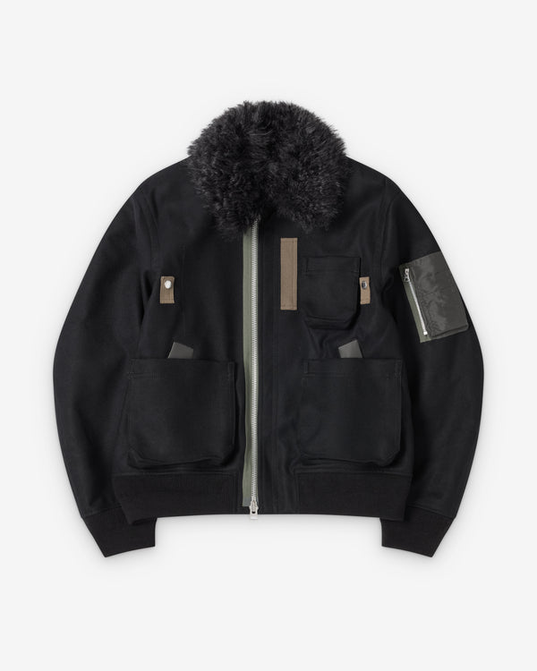 Sacai  - Men's Wool Melton Jacket - (Black)