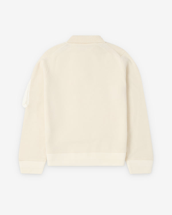Sacai  - Men's Wool Knit Polo Shirt - (Cream)