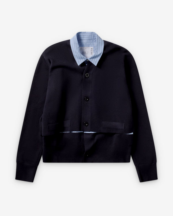 Sacai  - Women's Cotton Knit Cardigan - (Blue/Navy)