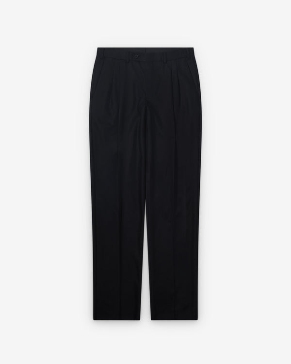 Salon C. Lundman - Men's Double Pleat Flannel Trousers - (Black)