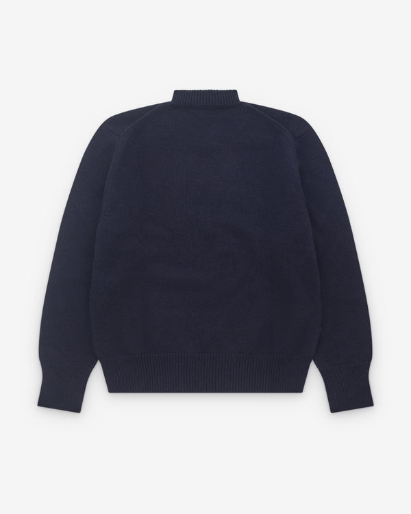Salon C. Lundman - Men's Chunky O Neck Knit - (Navy)