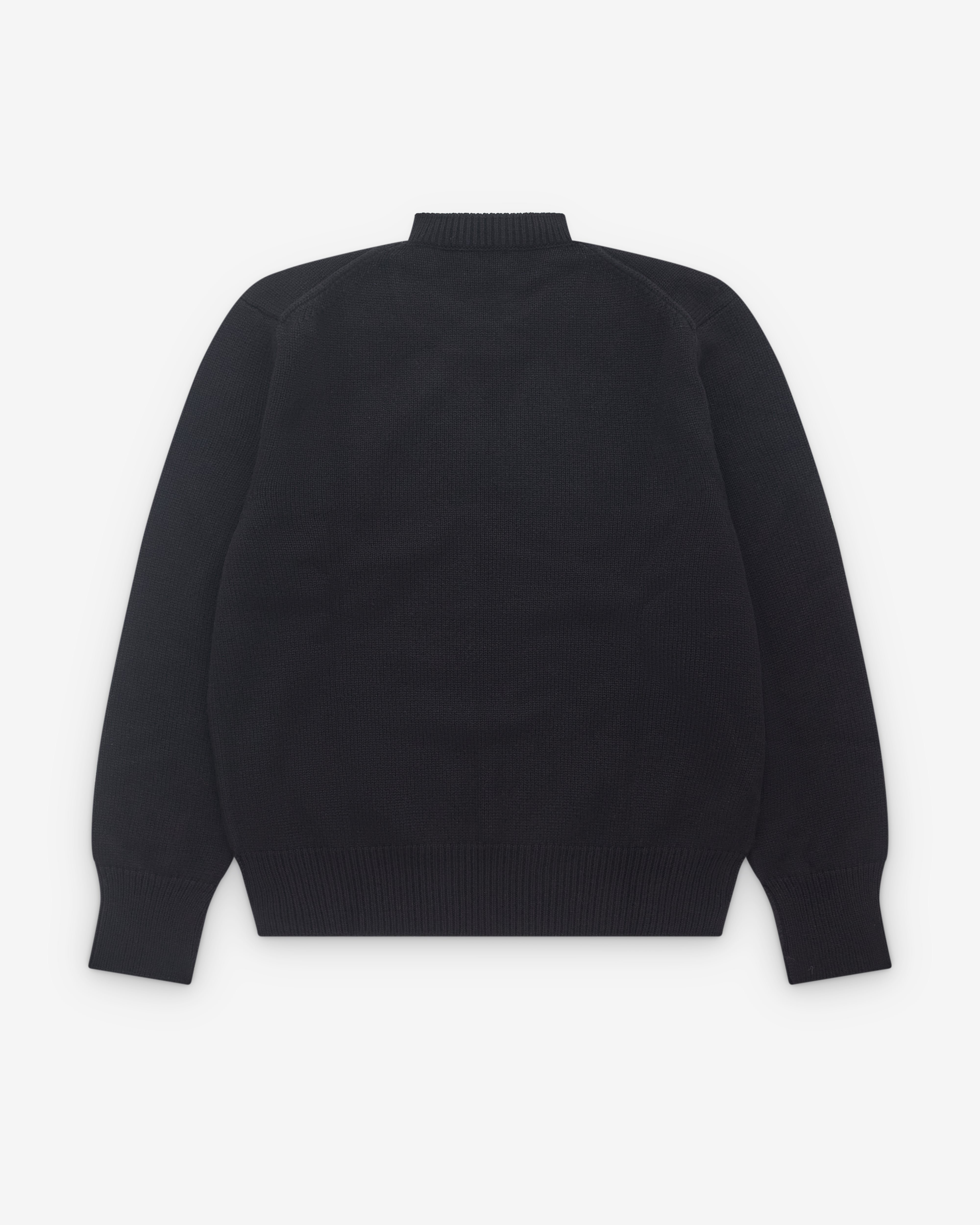 トップス SALON C. LUNDMAN CHUNKY CARDIGAN Salon C. Lundman: Men's Chunky O Neck Knit (Black) | Dover Street